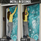 NAIDOC Deadly 50 Years Door Cover Jellyfish Aboriginal Culture Inspired Turquoise