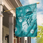 NAIDOC Deadly 50 Years Garden Flag Jellyfish Aboriginal Culture Inspired Turquoise