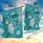 NAIDOC Deadly 50 Years Garden Flag Jellyfish Aboriginal Culture Inspired Turquoise