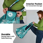 NAIDOC Deadly 50 Years Grocery Bag Jellyfish Aboriginal Culture Inspired Turquoise