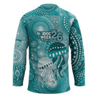 NAIDOC Deadly 50 Years Hockey Jersey Jellyfish Aboriginal Culture Inspired Turquoise