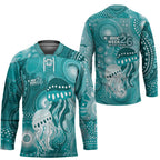 NAIDOC Deadly 50 Years Hockey Jersey Jellyfish Aboriginal Culture Inspired Turquoise