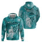 NAIDOC Deadly 50 Years Hoodie Jellyfish Aboriginal Culture Inspired Turquoise