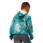 NAIDOC Deadly 50 Years Kid Hoodie Jellyfish Aboriginal Culture Inspired Turquoise