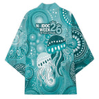 NAIDOC Deadly 50 Years Kimono Jellyfish Aboriginal Culture Inspired Turquoise