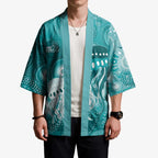 NAIDOC Deadly 50 Years Kimono Jellyfish Aboriginal Culture Inspired Turquoise