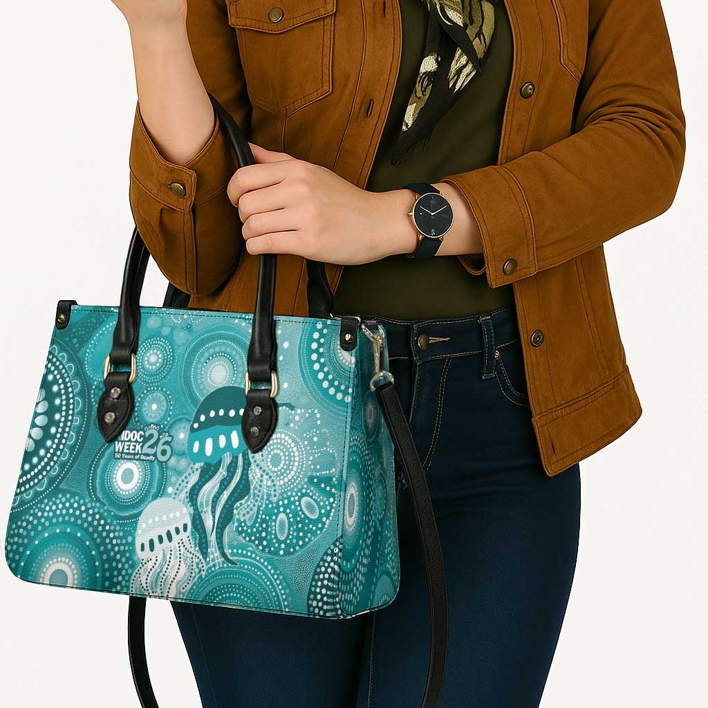 NAIDOC Deadly 50 Years Leather Bag Jellyfish Aboriginal Culture Inspired Turquoise