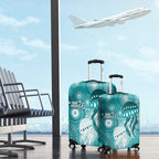 NAIDOC Deadly 50 Years Luggage Cover Jellyfish Aboriginal Culture Inspired Turquoise