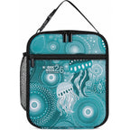 NAIDOC Deadly 50 Years Lunch Bag Jellyfish Aboriginal Culture Inspired Turquoise