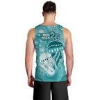 NAIDOC Deadly 50 Years Men Tank Top Jellyfish Aboriginal Culture Inspired Turquoise