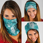 NAIDOC Deadly 50 Years Neck Gaiter Jellyfish Aboriginal Culture Inspired Turquoise