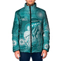 NAIDOC Deadly 50 Years Padded Jacket Jellyfish Aboriginal Culture Inspired Turquoise