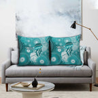 NAIDOC Deadly 50 Years Pillow Cover Jellyfish Aboriginal Culture Inspired Turquoise