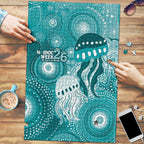 NAIDOC Deadly 50 Years Puzzle Jellyfish Aboriginal Culture Inspired Turquoise