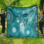 NAIDOC Deadly 50 Years Quilt Jellyfish Aboriginal Culture Inspired Turquoise
