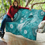 NAIDOC Deadly 50 Years Quilt Jellyfish Aboriginal Culture Inspired Turquoise