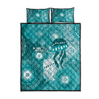 NAIDOC Deadly 50 Years Quilt Bed Set Jellyfish Aboriginal Culture Inspired Turquoise