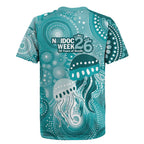 NAIDOC Deadly 50 Years Rugby Jersey Jellyfish Aboriginal Culture Inspired Turquoise