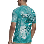 NAIDOC Deadly 50 Years Rugby Jersey Jellyfish Aboriginal Culture Inspired Turquoise