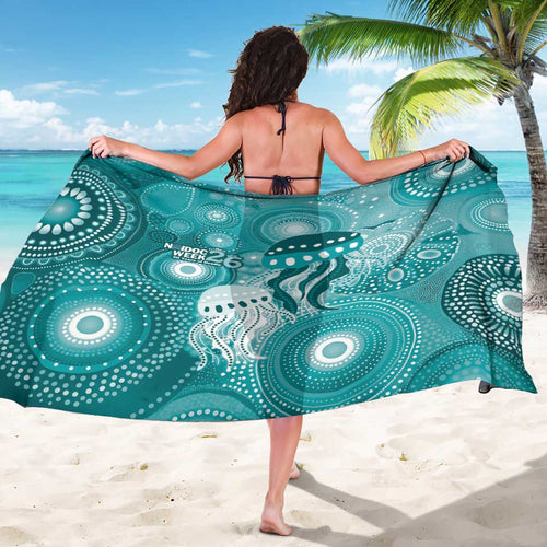 NAIDOC Deadly 50 Years Sarong Jellyfish Aboriginal Culture Inspired Turquoise