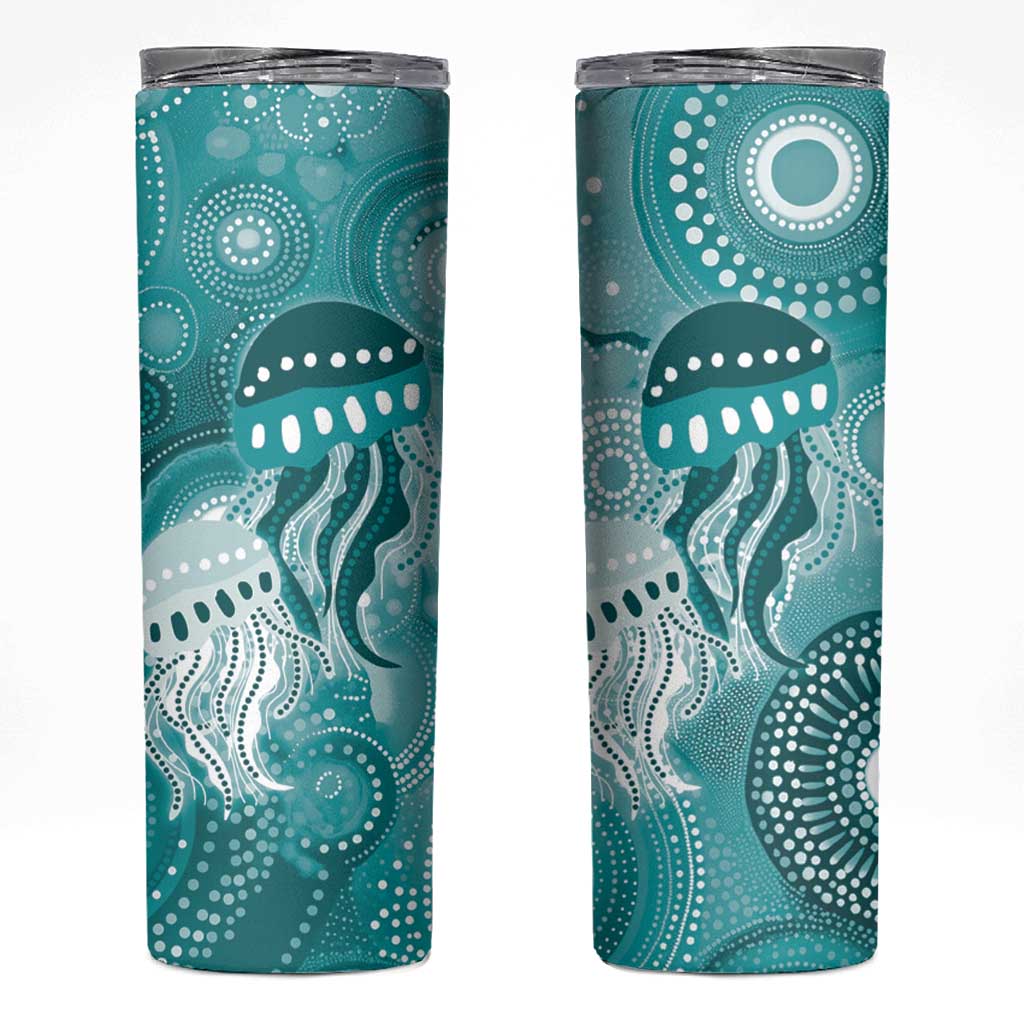 NAIDOC Deadly 50 Years Skinny Tumbler Jellyfish Aboriginal Culture Inspired Turquoise