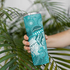 NAIDOC Deadly 50 Years Skinny Tumbler Jellyfish Aboriginal Culture Inspired Turquoise