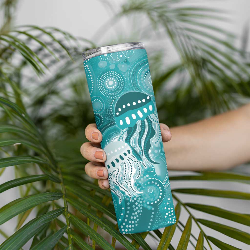 NAIDOC Deadly 50 Years Skinny Tumbler Jellyfish Aboriginal Culture Inspired Turquoise
