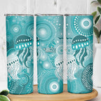 NAIDOC Deadly 50 Years Skinny Tumbler Jellyfish Aboriginal Culture Inspired Turquoise