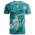 NAIDOC Deadly 50 Years T Shirt Jellyfish Aboriginal Culture Inspired Turquoise