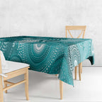 NAIDOC Deadly 50 Years Tablecloth Jellyfish Aboriginal Culture Inspired Turquoise