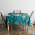 NAIDOC Deadly 50 Years Tablecloth Jellyfish Aboriginal Culture Inspired Turquoise