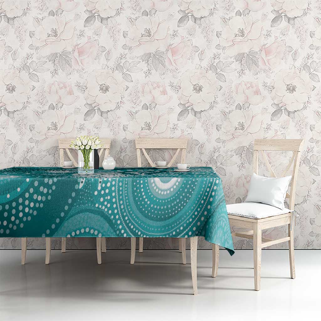 NAIDOC Deadly 50 Years Tablecloth Jellyfish Aboriginal Culture Inspired Turquoise
