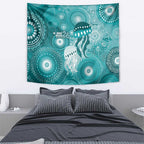 NAIDOC Deadly 50 Years Tapestry Jellyfish Aboriginal Culture Inspired Turquoise