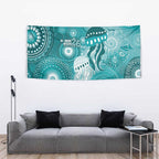 NAIDOC Deadly 50 Years Tapestry Jellyfish Aboriginal Culture Inspired Turquoise