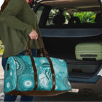NAIDOC Deadly 50 Years Travel Bag Jellyfish Aboriginal Culture Inspired Turquoise