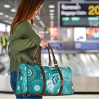 NAIDOC Deadly 50 Years Travel Bag Jellyfish Aboriginal Culture Inspired Turquoise