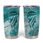 NAIDOC Deadly 50 Years Tumbler Cup Jellyfish Aboriginal Culture Inspired Turquoise