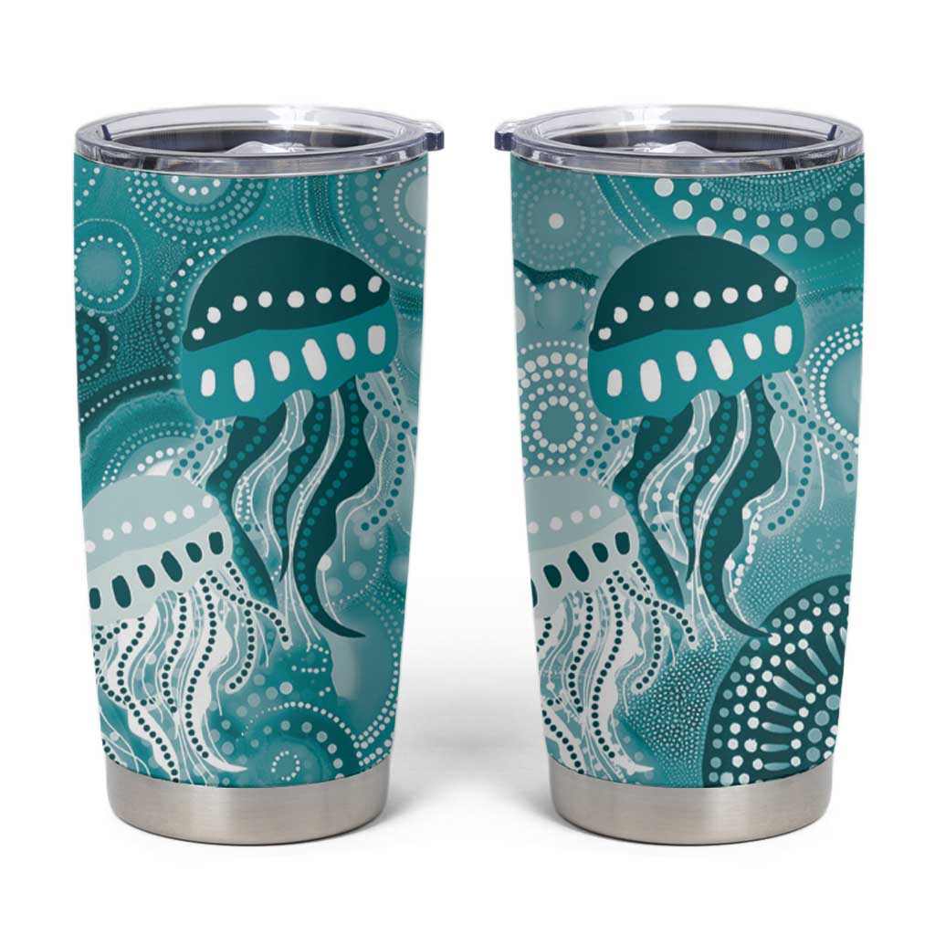 NAIDOC Deadly 50 Years Tumbler Cup Jellyfish Aboriginal Culture Inspired Turquoise
