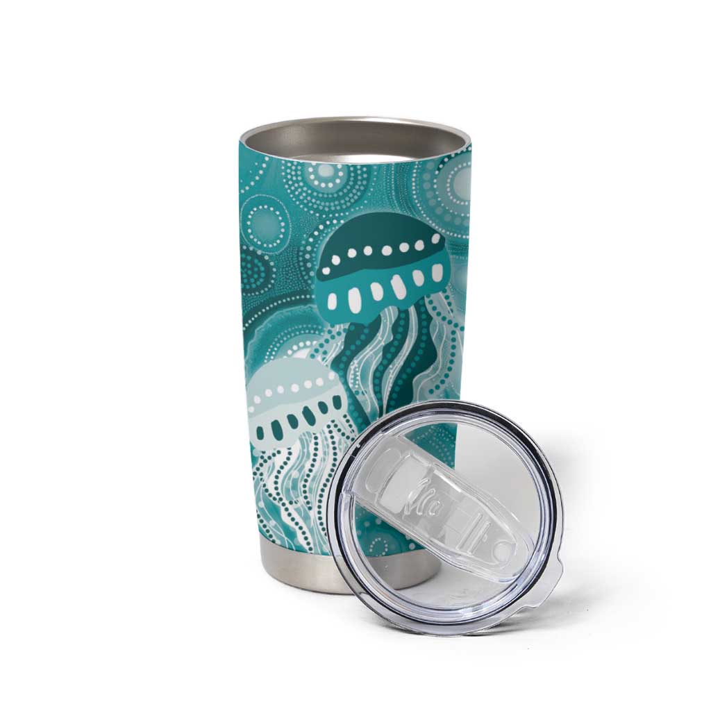NAIDOC Deadly 50 Years Tumbler Cup Jellyfish Aboriginal Culture Inspired Turquoise