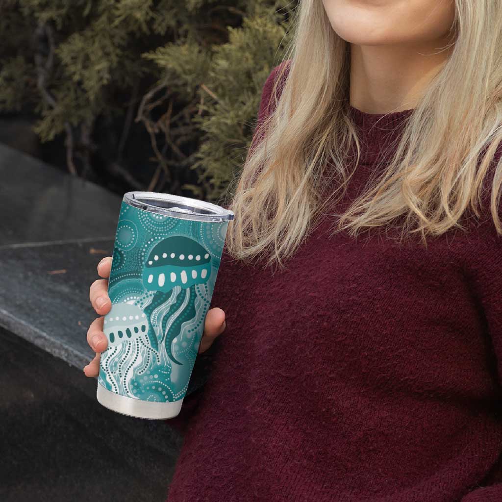 NAIDOC Deadly 50 Years Tumbler Cup Jellyfish Aboriginal Culture Inspired Turquoise