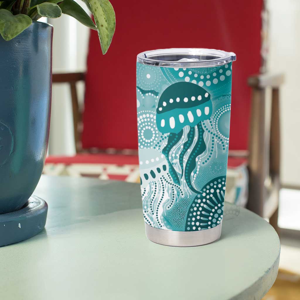 NAIDOC Deadly 50 Years Tumbler Cup Jellyfish Aboriginal Culture Inspired Turquoise