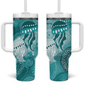 NAIDOC Deadly 50 Years Tumbler With Handle Jellyfish Aboriginal Culture Inspired Turquoise