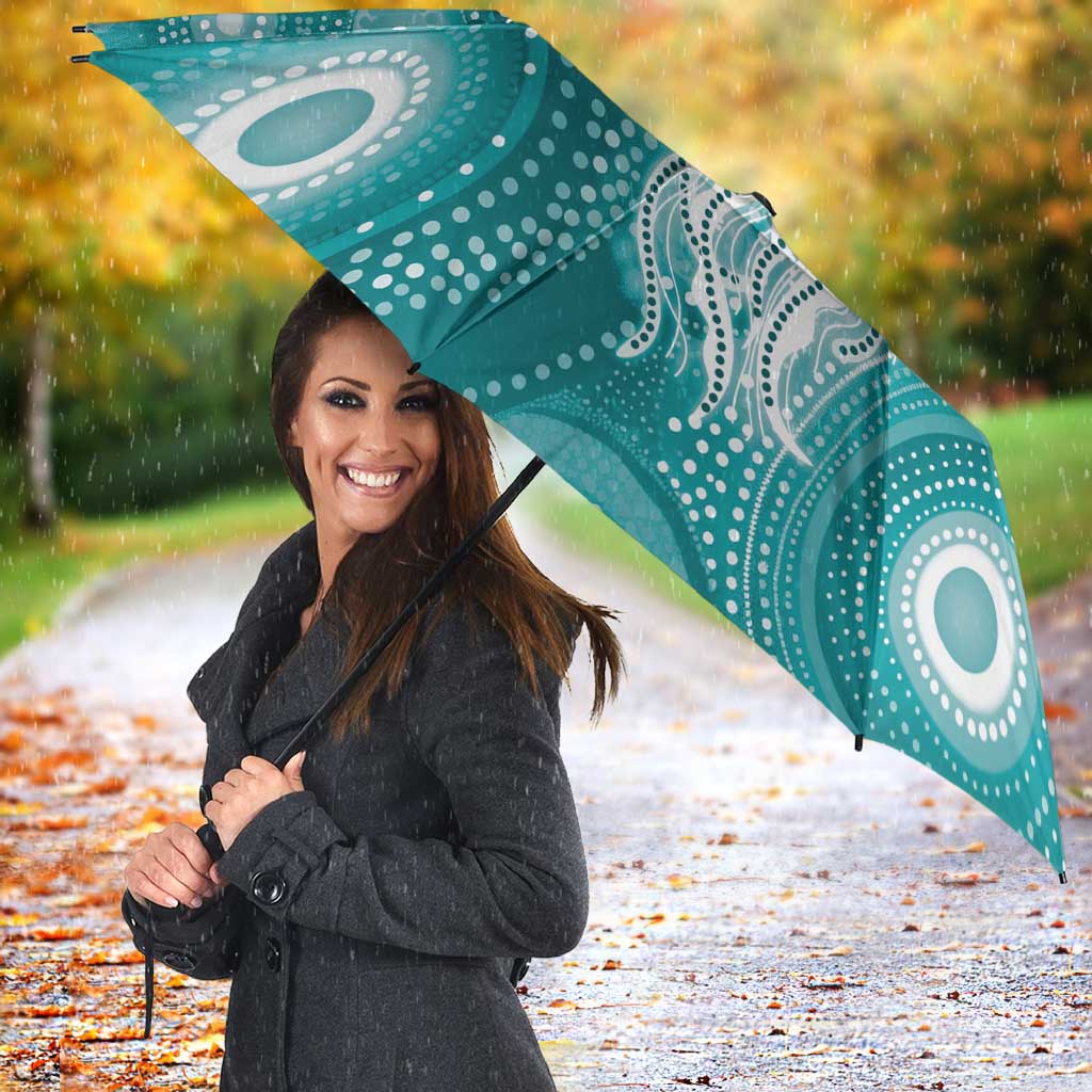 NAIDOC Deadly 50 Years Umbrella Jellyfish Aboriginal Culture Inspired Turquoise