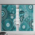 NAIDOC Deadly 50 Years Window Curtain Jellyfish Aboriginal Culture Inspired Turquoise