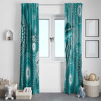 NAIDOC Deadly 50 Years Window Curtain Jellyfish Aboriginal Culture Inspired Turquoise