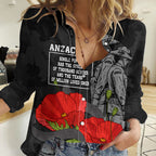 ANZAC Day Women Casual Shirt Soldiers Fighting at War LT9