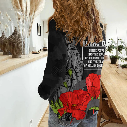 ANZAC Day Women Casual Shirt Soldiers Fighting at War LT9