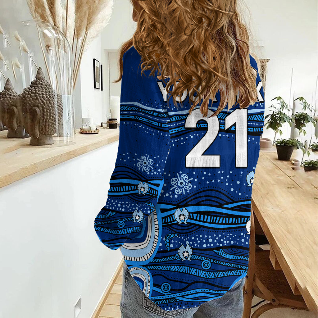 (Custom Text And Number) NSW Blues Rugby Women Casual Shirt Aboriginal Indigenous LT9