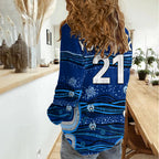 (Custom Text And Number) NSW Blues Rugby Women Casual Shirt Aboriginal Indigenous LT9