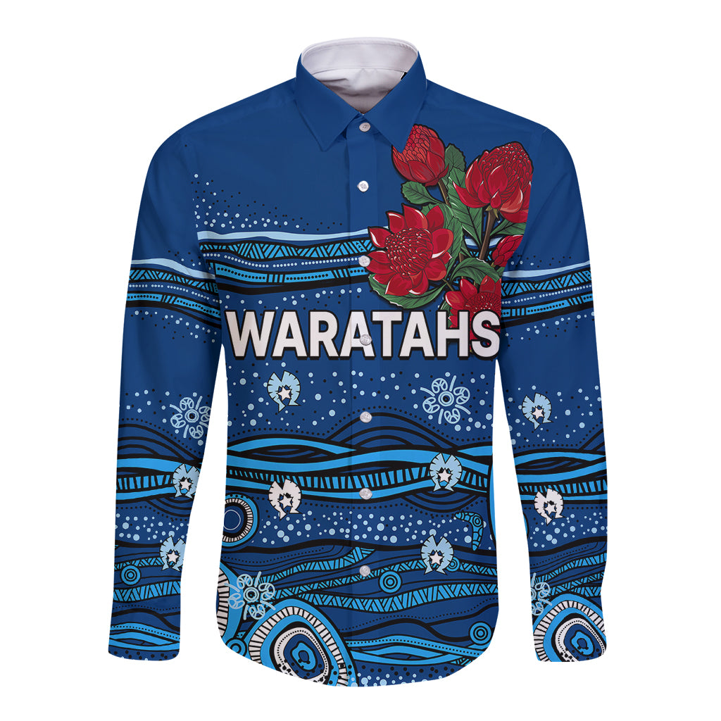 custom-text-and-number-nsw-waratahs-rugby-long-sleeve-button-shirt-aboriginal-indigenous